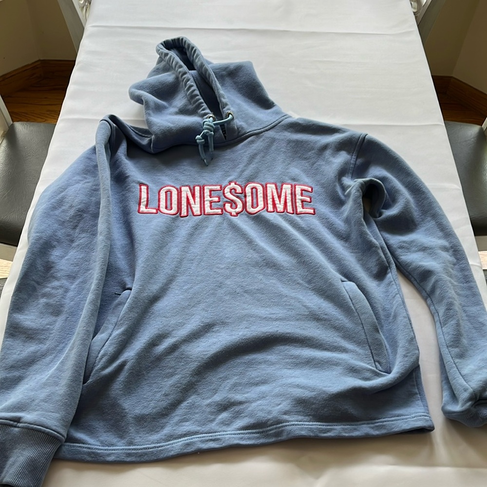 Lonesome Brand light blue vintage hoodie!